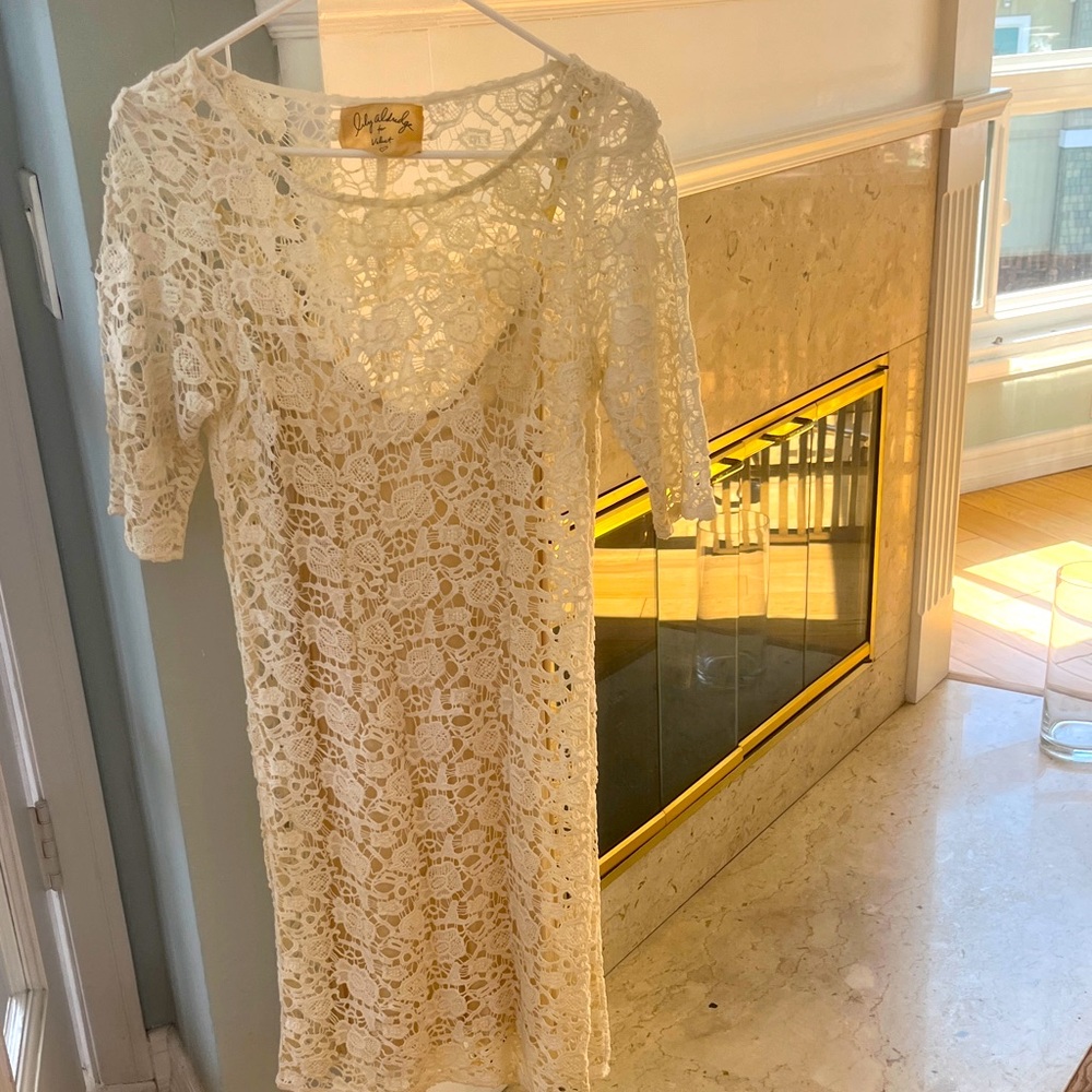 Lily Aldridge crochet midi dress